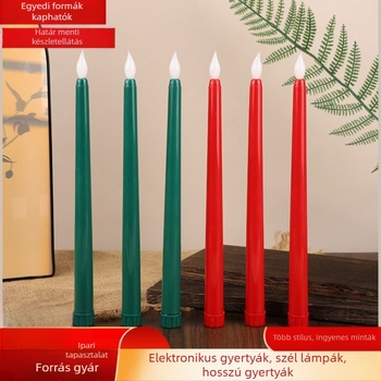 LED füstmentes gyertya hosszú rúdon viaszos csúccsal, Halloween, Karácsony és esküvő dekorációhoz