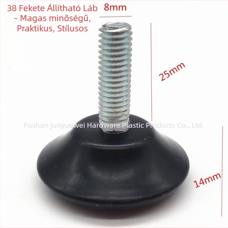 38 mm átmérőjű fekete bevonatú állítható lábak bútorokhoz, székekhez