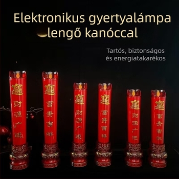 LED villanygyertya reális lengő gyertyafénnyel, hálózatról működő, kettős használat vallási szertartásokhoz és esküvőkhöz