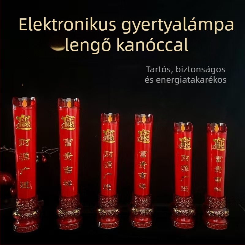 LED villanygyertya reális lengő gyertyafénnyel, hálózatról működő, kettős használat vallási szertartásokhoz és esküvőkhöz