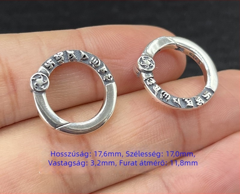 S925 Sterling ezüst nyaklánc zár – kerek rugós zár és medálhoz csatlakozó