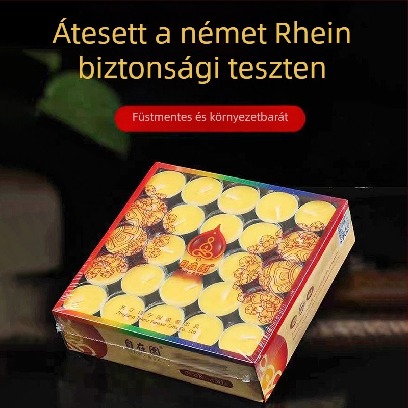 100 füstmentes ghee gyertya Buddha felajánláshoz, otthoni oltárhoz, 2/4/8/24 órás égési idő
