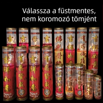 Füstmentes vajlámpa növényi ghí-ből, hengeralakú, buddhista rituálékhoz és templomi felajánlásokhoz