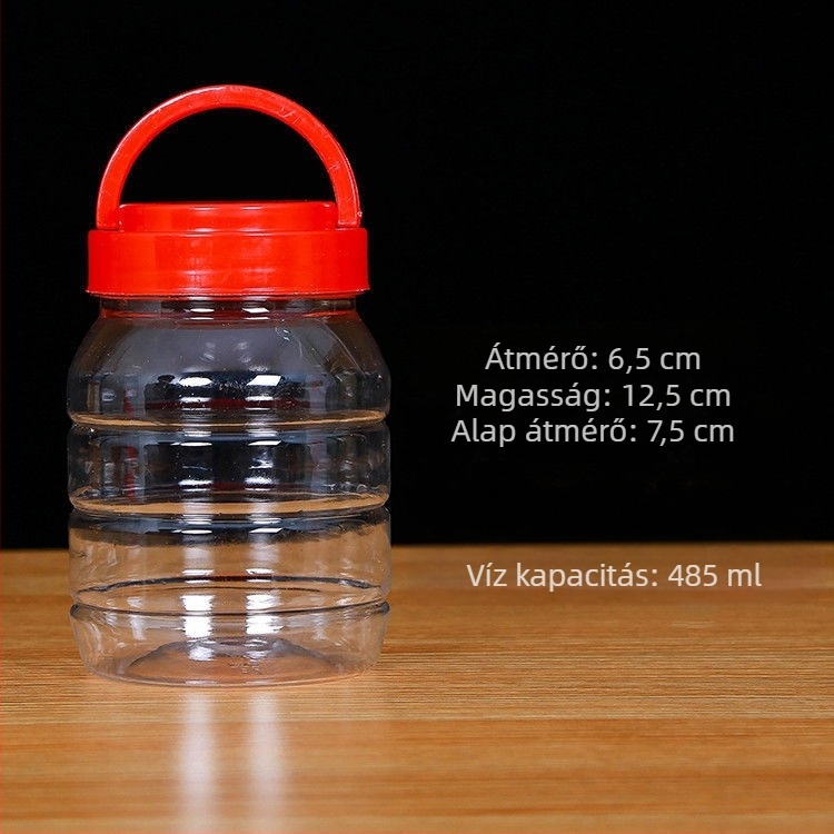 500 ml-es nyolcszögletű műanyag palack, élelmiszer-minőségű, körkörös fedéllel, savanyúságokhoz és penészes tofuhoz