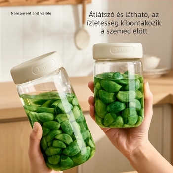 Zárható boroszilikát üvegből készült üveg savanyúságokhoz, élelmiszer-minőségű, otthoni fermentáláshoz, kis méretű üres üveg