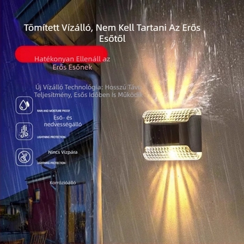 Napelemes falikar kültéri kerthez és udvarhoz – dekoratív éjszakai világítás fel- és lefelé világítással