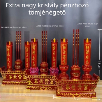 Zhenye Lighting 616 Extra nagy LED gyertya tartó buddhista oltárhoz, otthoni asztali lámpa, lótusz design