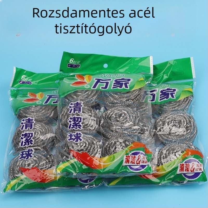 Nagy méretű rozsdamentes acél tisztító golyó, konyhai mosogatáshoz