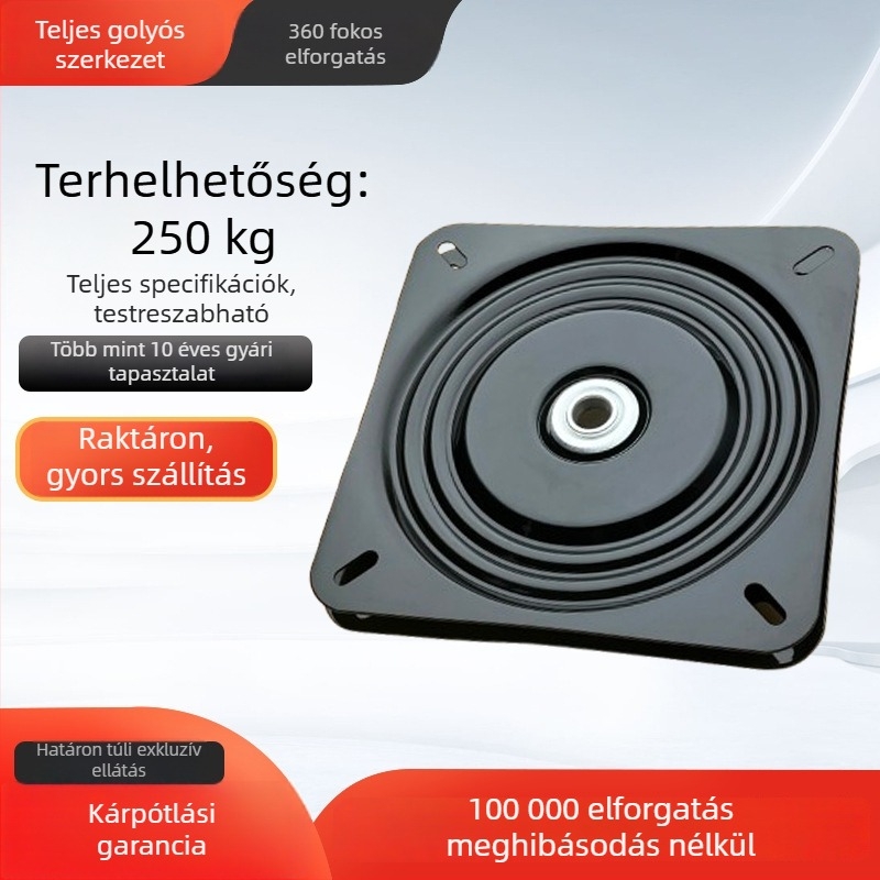 Univerzális 360°-os forgó alap bútorokhoz, vastagított acél, fekete