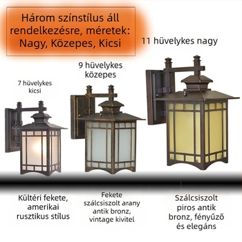 Kültéri falikar, vízálló, udvarra, folyosóra, hátsó udvarra és erkélyre, minimalista kínai stílusú kialakítás, több méretben elérhető