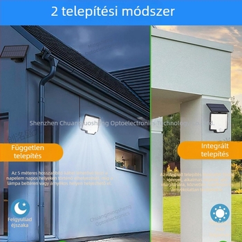 Távirányítós napelemes falikar, szétválasztható kivitel, beltéri és kültéri használatra, újratölthető, vízálló kertvilágítás
