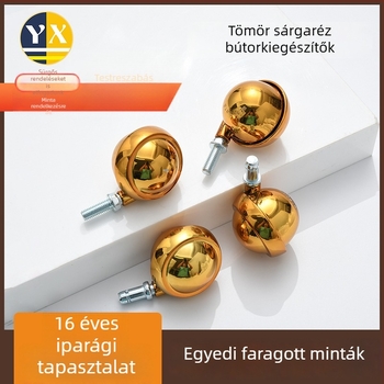 Európai stílusú, tiszta rézből készült bútorkerék, mozgatható és univerzális, bútorkiegészítők, egyedi gyártmányú bútorkerék