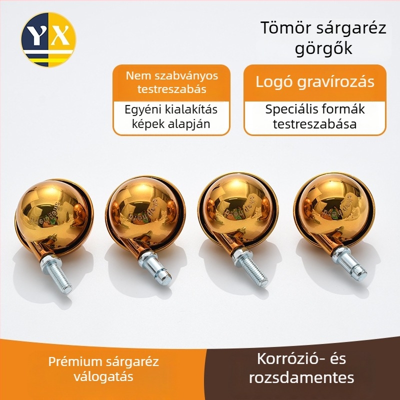 Európai stílusú, tiszta rézből készült bútorkerék, mozgatható és univerzális, bútorkiegészítők, egyedi gyártmányú bútorkerék