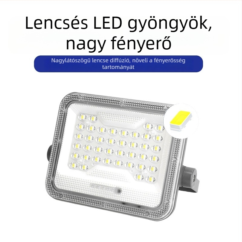 Napelemes LED fali lámpa kültéri, IP67 vízálló, intelligens fényvezérlés radarszenzorral
