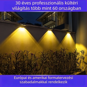 Napelemes LED falikar kültéri használatra induktív szenzorral; dekoratív falvilágítás kerthez