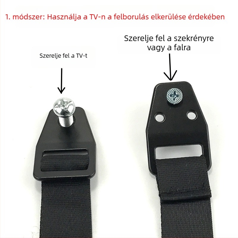 Bútorok anti-tip öv TV állványokhoz, szekrényekhez – gyermekbiztonsági pánt