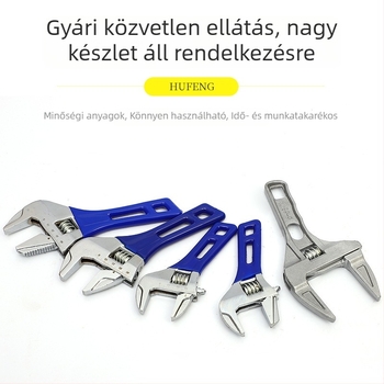 Hufeng ipari minőségű magas széntartalmú acélból készült fürdőszobai állítható csavarkulcs mozogó fejjel, 150–200–300 mm