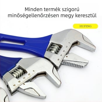 Hufeng ipari minőségű magas széntartalmú acélból készült fürdőszobai állítható csavarkulcs mozogó fejjel, 150–200–300 mm