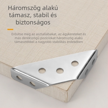 Rozsdamentes acélból készült többfunkciós sarokvas vastított háromoldalas csatlakozó 90°-os szögekhez