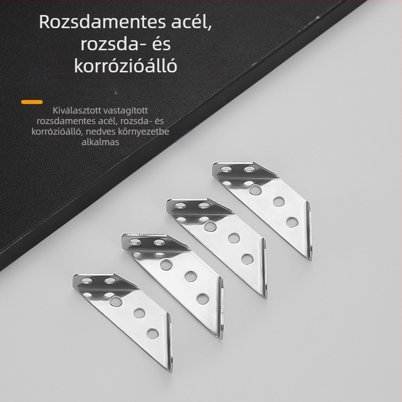 Rozsdamentes acélból készült többfunkciós sarokvas vastított háromoldalas csatlakozó 90°-os szögekhez