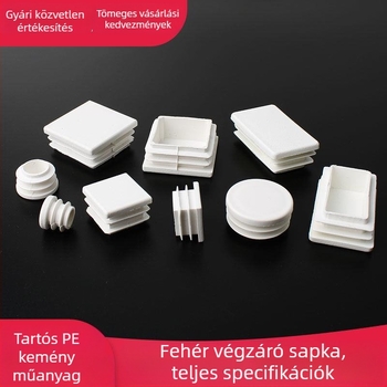 Műanyag négyszögletes cső dugó rozsdamentes acél fedéllel, belső dugóval, galvanizált négyszögletes csőfedő és asztal- és szék lábvédők
