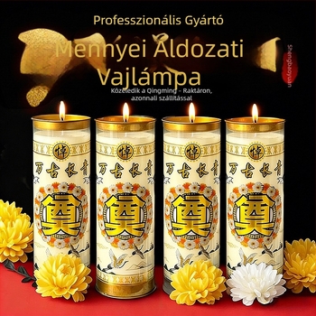 Ghee-gyertya buddhista templom számára, 3 napos áldozati gyertya, 72 órás fehér gyertya a folyamatos megvilágításhoz