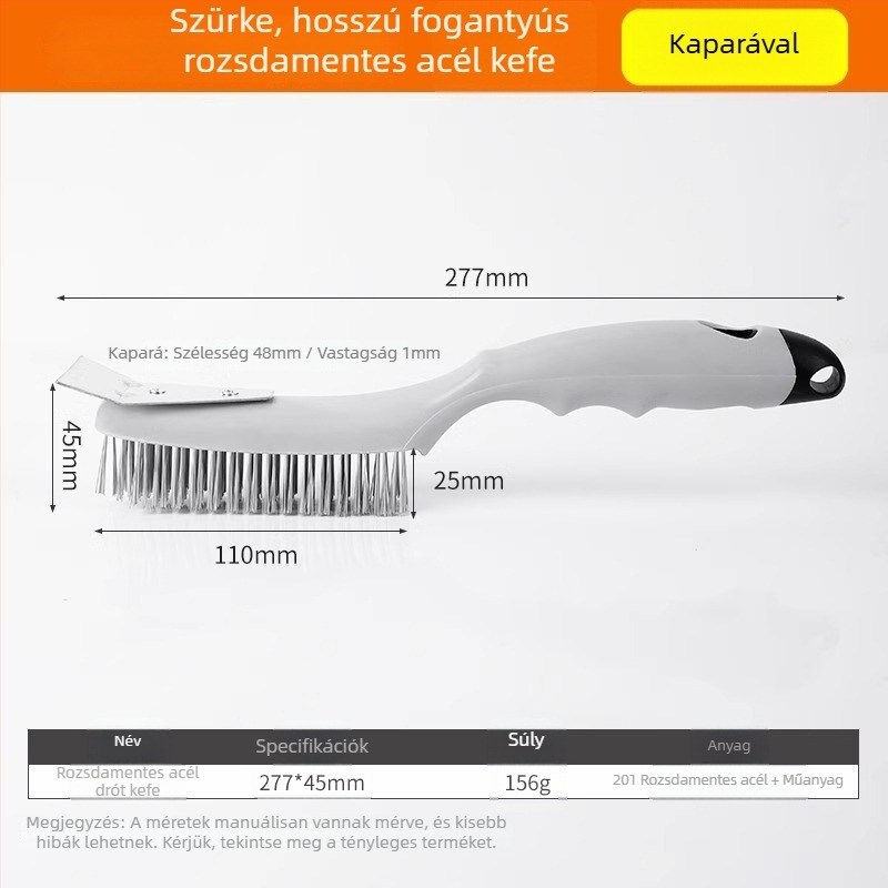 Keményített acéldrót kefével konyhai elszívóhoz és gáztűzhelyhez – zsírtalanítás, rozsda eltávolítás, tartós tisztító eszköz