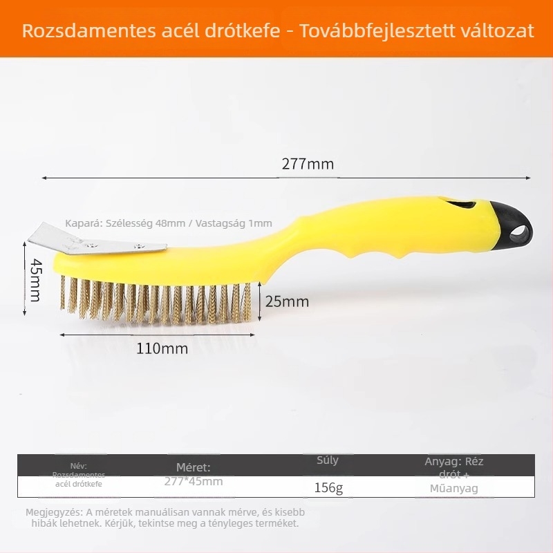 Keményített acéldrót kefével konyhai elszívóhoz és gáztűzhelyhez – zsírtalanítás, rozsda eltávolítás, tartós tisztító eszköz