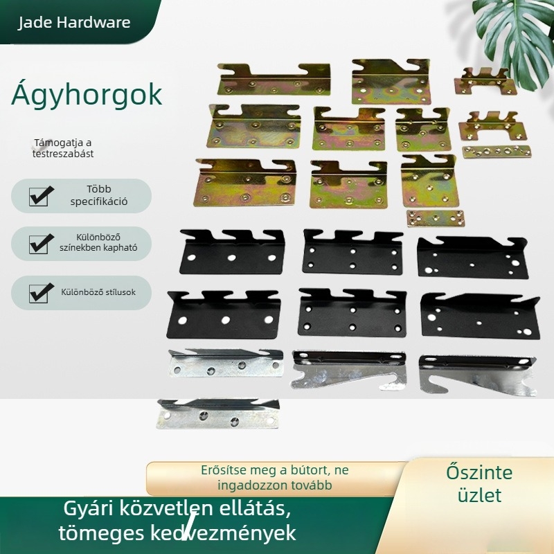 Egyedi ágyerősítő hardver – sarokmerevítők és ágyhorgok, különböző méretek