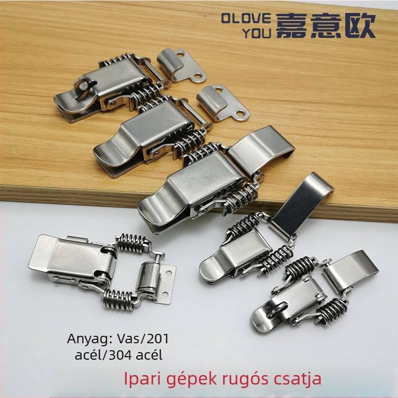 Rugós zár 304 rozsdamentes acélból, univerzális használat, modell J018A
