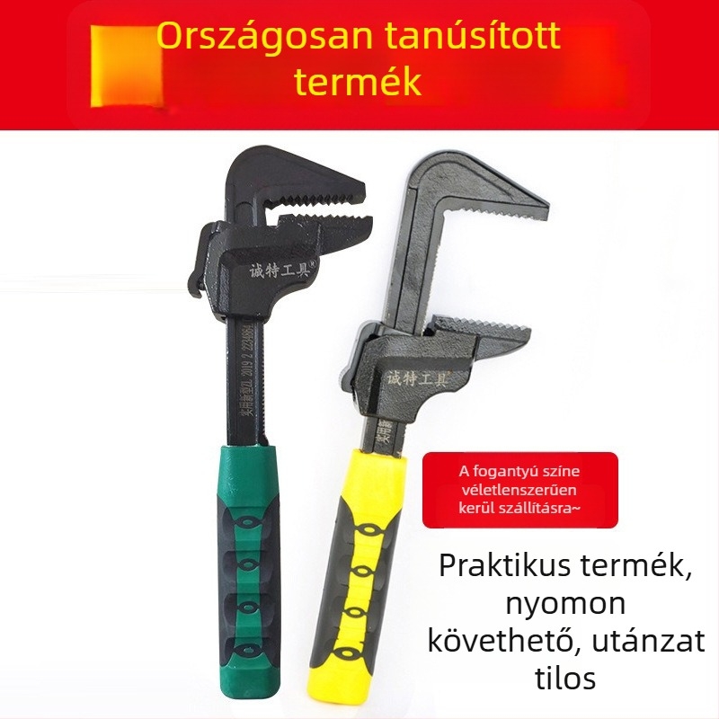 Chengte F-type állítható kulcs nagy nyílással vízvezetékekhez, magas széntartalmú acélból, vízpumpa fogó és PVC szerelvények