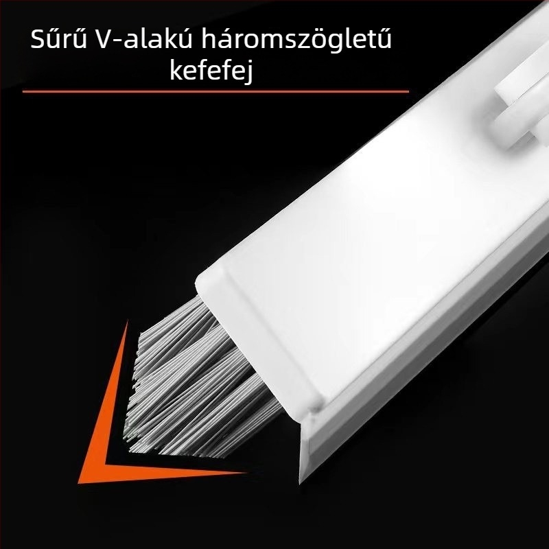 Hosszú nyelű padló- és járólap-fugatisztító kefe fürdőszobához — kemény sörtéjű tisztító kefe falakhoz és padlókhoz