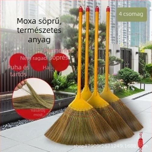 Miscanthus söprő háztartási használatra, puha sörték, nem tapad a haj, retro stílusú kültéri kézi söprő