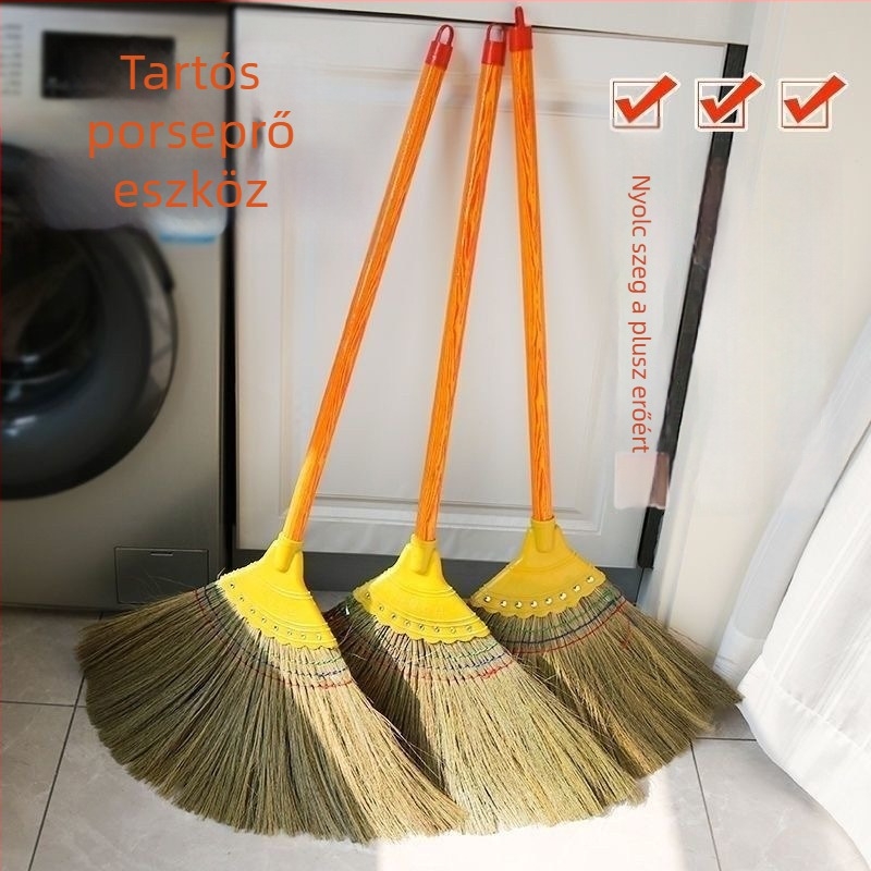 Miscanthus söprő háztartási használatra, puha sörték, nem tapad a haj, retro stílusú kültéri kézi söprő