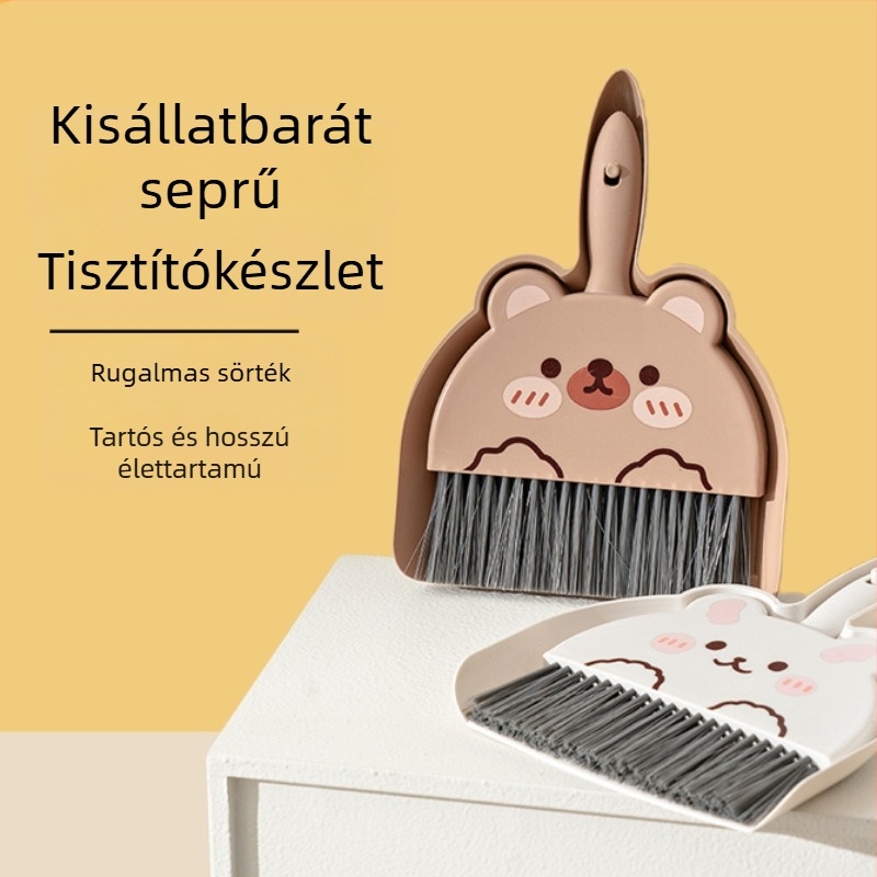 Mini takarító készlet: kefe és lapát a kisállatketrecekhez – nyulak, csincsilla, hörcsögök, arany hörcsögök