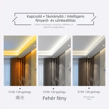 Lila LED-szalag, háromszínű színváltás, vízálló, 220V dekoratív fénycsík a nappali mennyezetére és a kültérre
