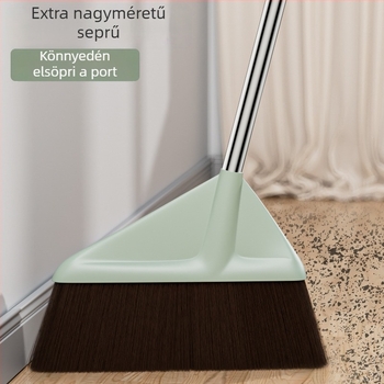 Háztartási egykezes söprő, puha sörtéjű, nagy fejű, hosszú nyélű, szőr összegabalyodása elleni, hajlítás nélkül