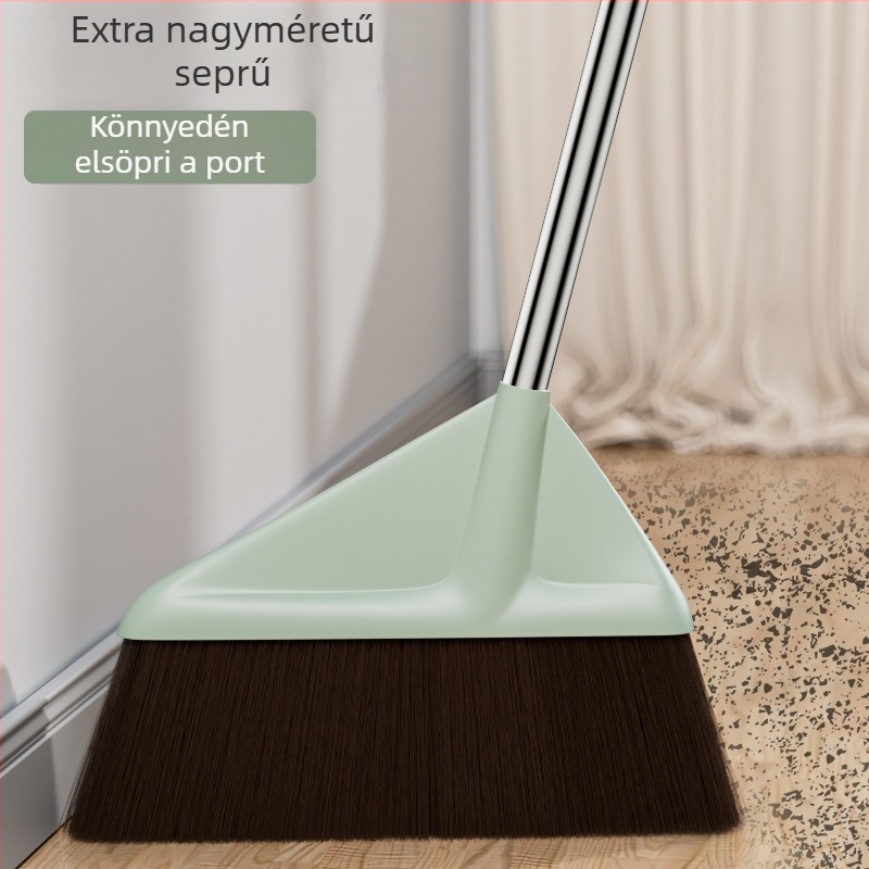 Háztartási egykezes söprő, puha sörtéjű, nagy fejű, hosszú nyélű, szőr összegabalyodása elleni, hajlítás nélkül