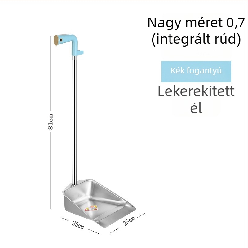 Egy darabos rozsdamentes acél porlapát, 0,8 mm vastagságú, nem mágneses, szabadalmaztatott háztartási tervezés