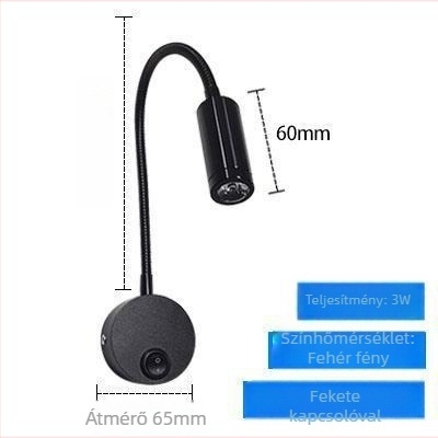 Falra szerelt LED rugalmas cső spotlámpa, 1W/3W, olvasólámpa az ágy mellett, háttérfalon képek megvilágítása, minimalist stílus