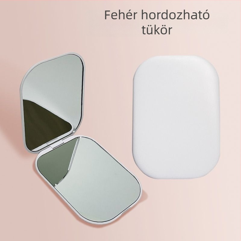 Hordozható összecsukható utazó tükör, egyszerű és elegáns, mini kétoldalas sminktükör, ultra könnyű és ultra kompakt.