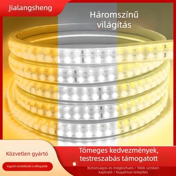 Háromszínű LED-szalag, dimmelhető, színváltó, 220V, vízálló, rugalmas LED-szalag nappali mennyezetéhez