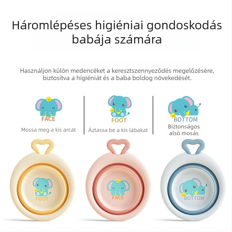 Összecsukható bébi arcmosó tál, műanyag
