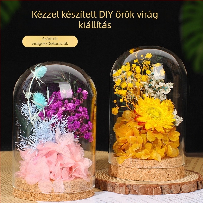 Anyák napja: kézzel készített üveggömb dísz szárított virágokkal – DIY anyagkészlet, ajándék csapatépítéshez