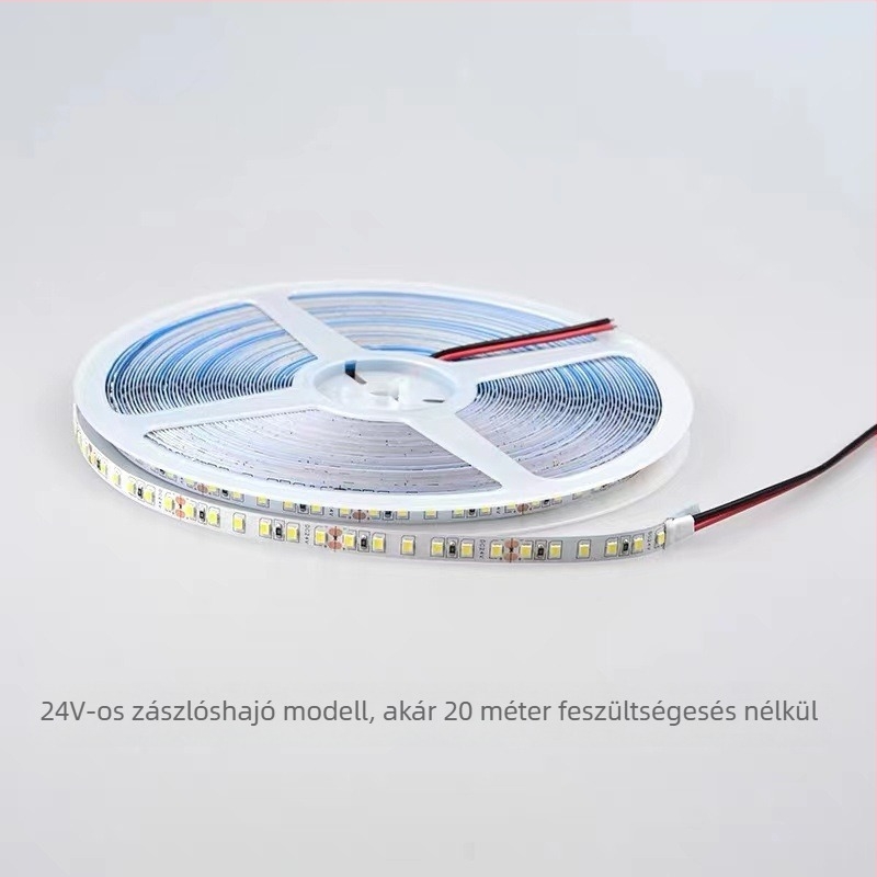 Alacsony feszültségű LED-szalag, 12V/24V, SMD 120 LED-del, 8 mm széles lineáris rugalmas szalag, otthoni használatra, távirányító
