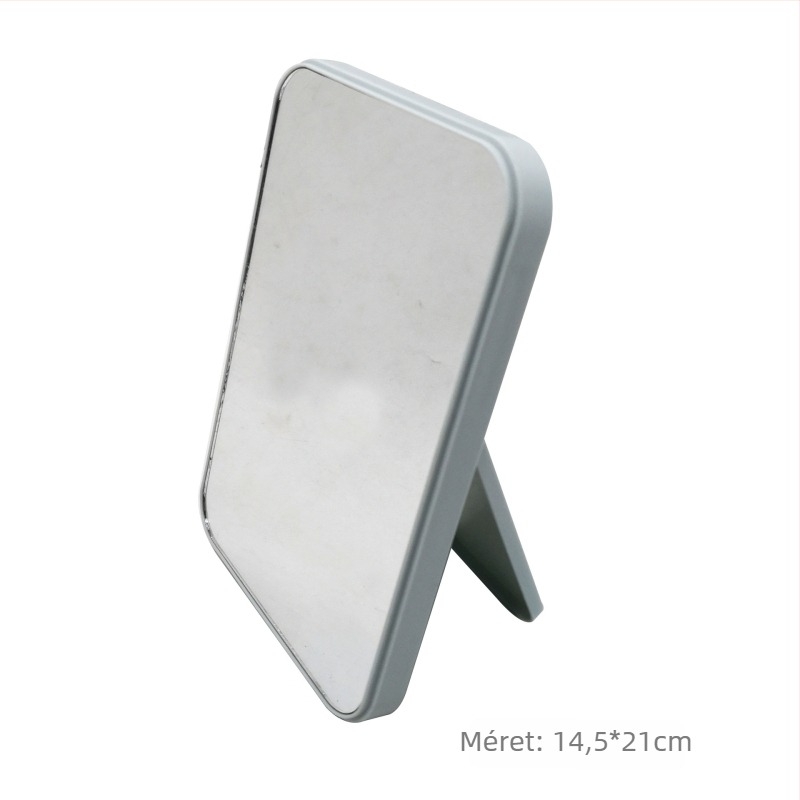 Egyszerű, modern asztali sminktükör négyszögletes és kör alakú formával, minimalist, HD-minőségű, kompakt tükör