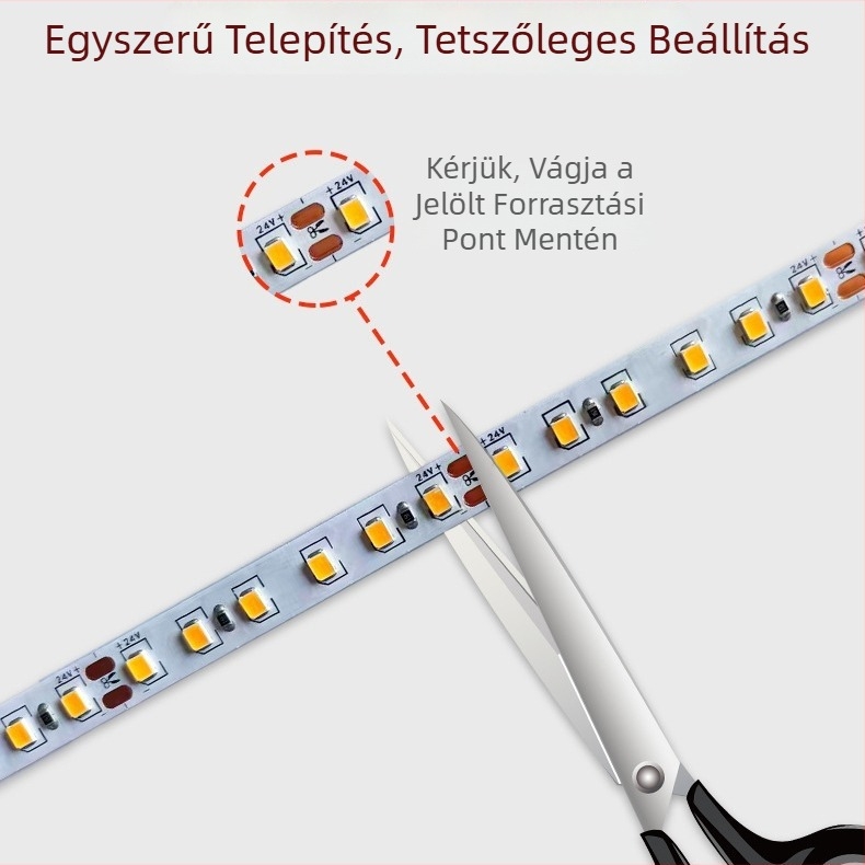 LED-szalag üres nyomtatott PCB-vel, 2835, nagy fényerő, 12V/220V, önragasztó alumínium csatornás világítás beltéri használatra