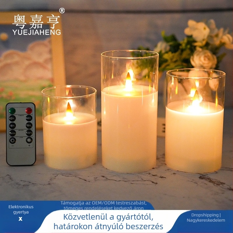 LED elektronikus gyertya láng hatású, füstmentes dekoráció karácsonyra, születésnapra és esküvőre