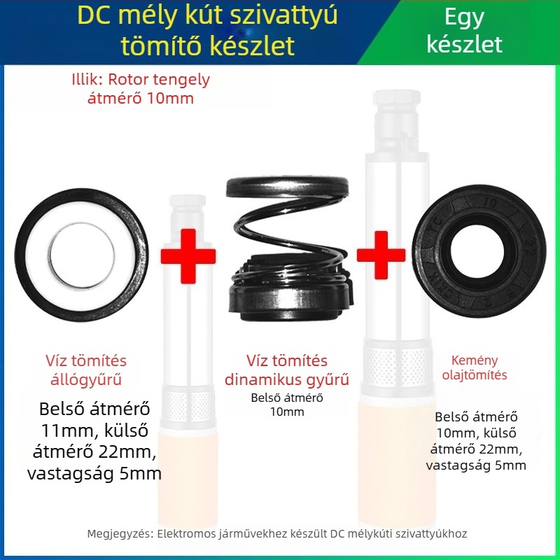 DC merülőszivattyú tömítőkészlet kerámiatömítésekkel elektromos jármű motorjaihoz, 12V/48V/60V