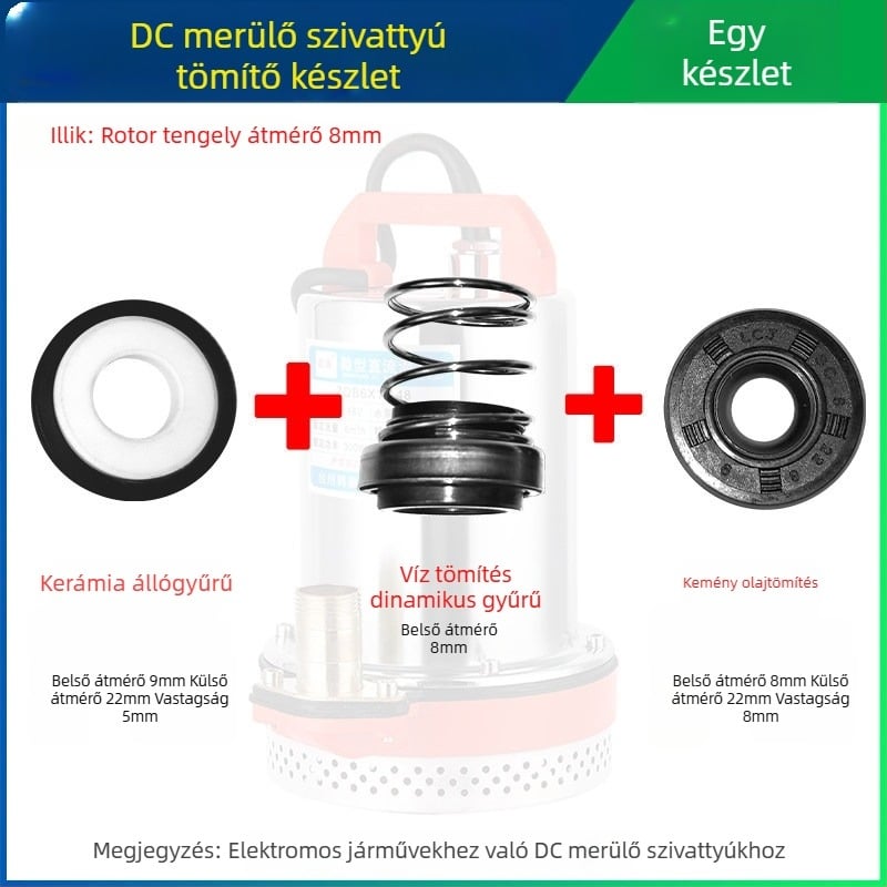 DC merülőszivattyú tömítőkészlet kerámiatömítésekkel elektromos jármű motorjaihoz, 12V/48V/60V